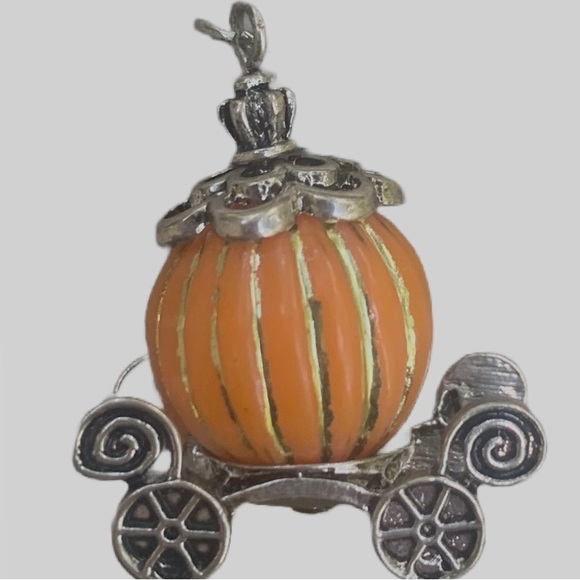 Pumpkin Cinderella Carriage. free SS chain or black leather cord. - Picture 3 of 7